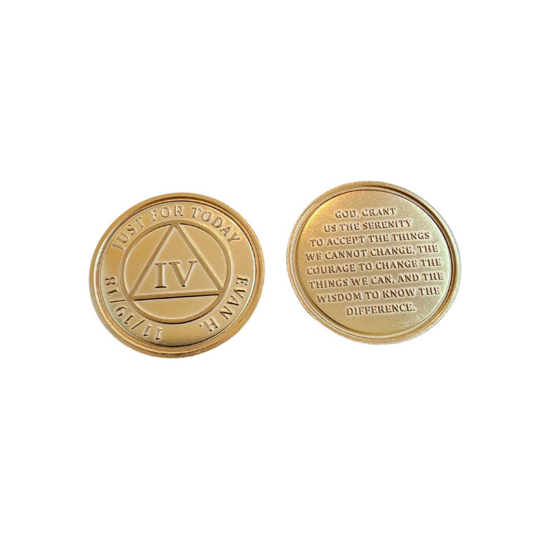 Recovery Medallion Engraved AA / NA Sobriety Clean Time