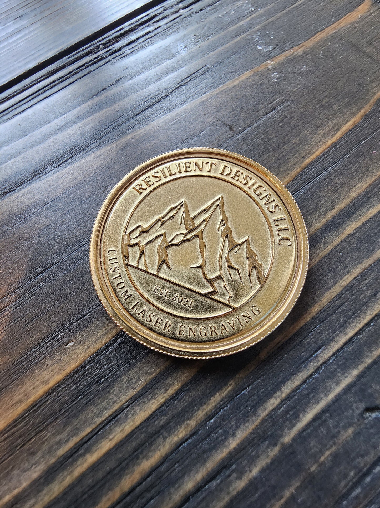 Custom engraved brass coin